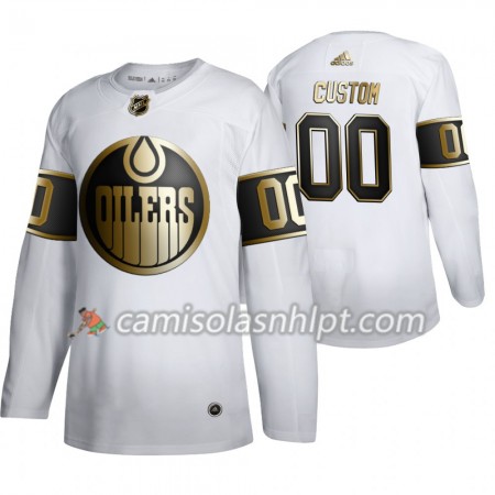 Camisola Edmonton Oilers Personalizado Adidas 2019-2020 Golden Edition Branco Authentic - Homem